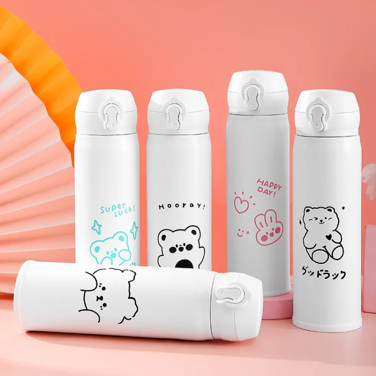 清新保温杯女生高颜值小巧可爱小熊简约学生儿童水杯创意个性水杯