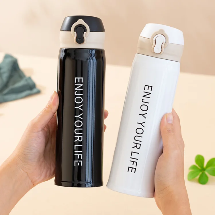 厂家直销弹跳盖真空保温杯不锈钢学生水杯潮个性设计印字团购礼品